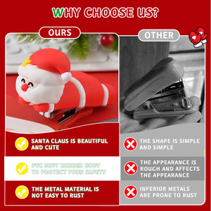 ชุดเครื่องเย็บ<span class=keywords><strong>กระดาษ</strong></span>ขนาดเล็กซานตาคลอสคริสต์มาสน่ารักพร้อมลวดเย็บ ของขวัญคริสต์มาสสุดสร้างสรรค์ อุปกรณ์เครื่องเขียนสำหรับสำนักงานและโรงเรียน - Product Image 4