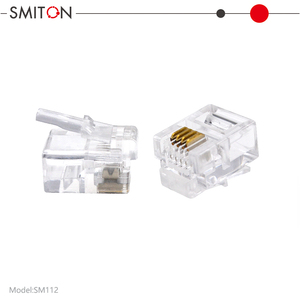 Conector RJ11 al por Mayor, Conector de <span class=keywords><strong>Cable</strong></span> 6P4C, Chapado en Oro, Conectores de Red RJ11 para Teléfono, Conectores de Cristal - Product Image 3