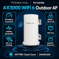 Punto de Acceso Inalámbrico para Exteriores de Alta Velocidad AX3000, Doble Banda 2.4GHz/5.8GHz, WiFi 6, 48V PoE, Red Gigabit Mesh, 160MHz Centralizado