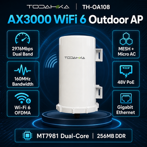 Access Point Wireless Esterno ad Alta <span class=keywords><strong>Velocità</strong></span> AX3000 Dual Band 2.4GHz/5.8GHz WiFi 6 48V PoE Gigabit Mesh Network 160MHz Centralizzato - Product Image 4