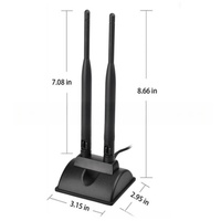 Antenne Wi-Fi double bande à base magnétique TS9 2.4G 5G 5.8G avec câble RG174 de 3 mètres pour routeur sans fil et carte réseau
