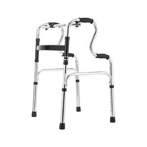Elderly walker foldable hand push walking anti fall four legged crutch assisted walking handrail rack - Product Image 5