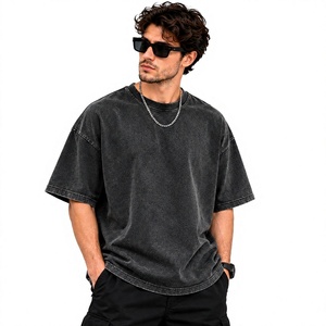 T-shirts amples 100 % coton à épaules tombantes – Personnalisables, vierges, style vintage, coupe carrée, streetwear pour hommes, pour impression sérigraphique - Product Image 1