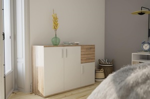 Cassettiera in Legno 120 X 82 X 35 Cm, Disponibile in Vari Colori, Perfetta per Soggiorni, Ingressi o Camere <span class=keywords><strong>da</strong></span> Letto - Product Image 4