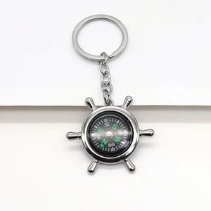 Llavero de brújula con volante de metal de simulación de barco, colgante creativo para deportes al aire libre, regalo al por mayor - Product Image 4