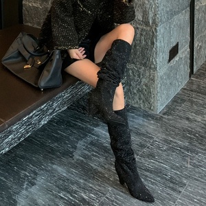 <span class=keywords><strong>Stivali</strong></span> da <span class=keywords><strong>Donna</strong></span> <span class=keywords><strong>di</strong></span> <span class=keywords><strong>Marca</strong></span> <span class=keywords><strong>di</strong></span> Lusso Stile Western Cowboy con Tacco Chunky e Brillantini Disponibili Ora - Product Image 3