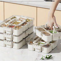 Réfrigérateur Congélation Sans Bpa Boîte Alimentaire Divisée avec Poignée Plateau de Service 9 Compartiments En Plastique Transparent Snack Box Conteneur Snackle Box