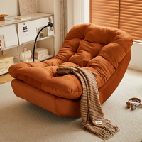 Fauteuil inclinable moderne en tissu crème Monico avec repose-pieds, idéal pour hôtel, chambre, salon, mobilier de maison