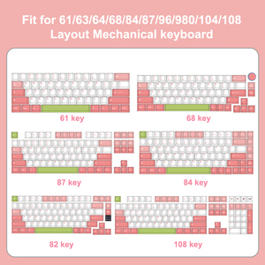 Thème beignet personnalisé <span class=keywords><strong>AZERTY</strong></span> Keycaps 60 pour cent <span class=keywords><strong>rose</strong></span> et blanc ISO FR OEM XDA profil Keycap pour <span class=keywords><strong>clavier</strong></span> <span class=keywords><strong>mécanique</strong></span> - Product Image 2