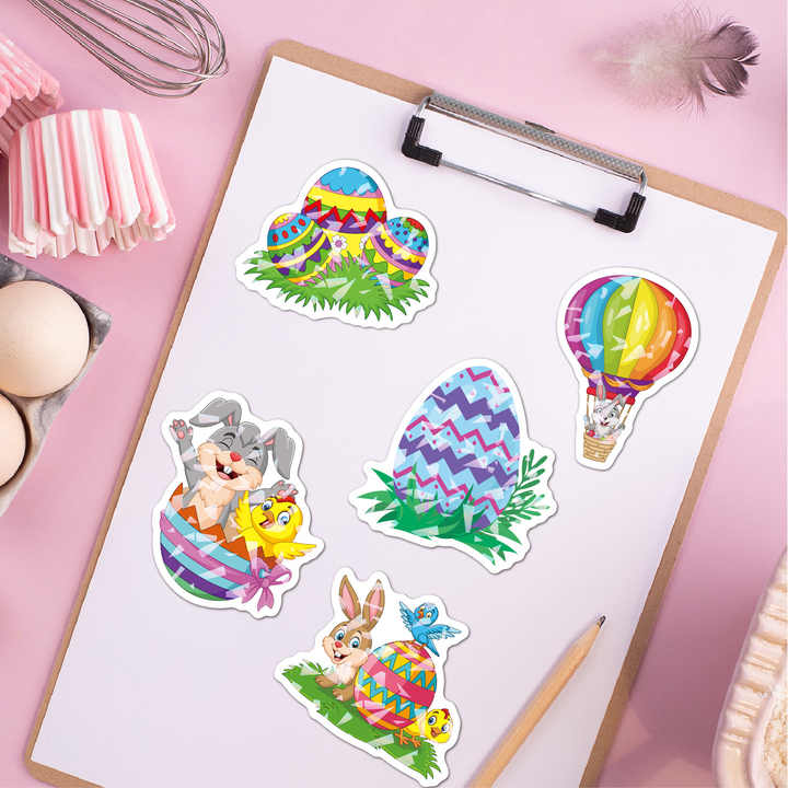 100pcs Easter Vinyl Waterproof Stickers Die Cut Holographic Laser ...