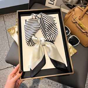 Novo estilo High-End cachecol Retro Primavera Outono pescoço proteção All-Season pequeno quadrado estilo coreano das mulheres com saco de gravata - Product Image 2