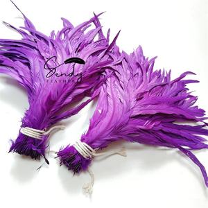 Vente en gros 144 couleurs 20-45cm plumes de queues de coq naturelles chinoises teintes pour coiffure de montage de mouches Costume de carnaval déco - Product Image 4