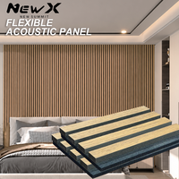 Panneau acoustique intérieur décoratif et insonorisant, revêtement mural en lattes de bois MDF+PET, panneau d'absorption acoustique pour la maison et le bureau