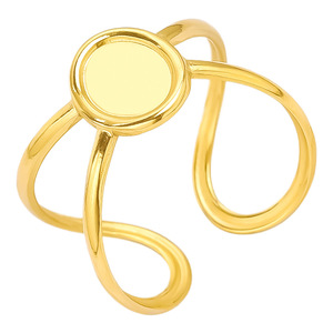 Bague irrégulière en acier inoxydable 304 plaqué or 18 carats, argentée, géométrique, créative, bijoux de mode pour femmes et hommes - Product Image 5