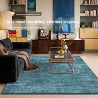 Blauer Bauhaus-Teppich Mid-Century Modern Bodenbelag für Wohnzimmer Schlafzimmer Dekoration