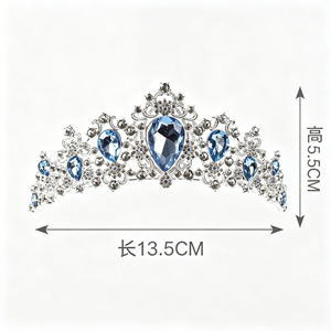 Diadème Couronne Vintage Plaqué Or avec Strass et Cristaux, Léger, Accessoire de Cheveux Royal pour Mariage, Concours de Beauté et Fêtes - Product Image 5