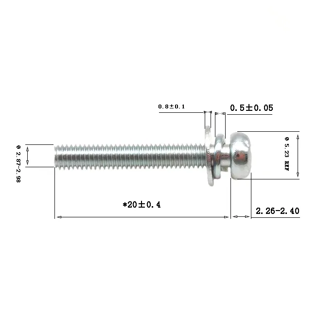 Tornillo de máquina de cabeza redonda empotrada en cruz de acero al carbono de fabricación china con tornillo de arandela de resorte plano