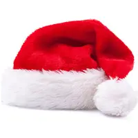 Peluş kırmızı kadife peluş Trim noel kostüm Santa noel şapka yetişkinler için
