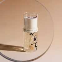 Luxus benutzer definierte handgemachte Doppels chicht Gelee Gel Wachs Duft kerze getrocknete Blume Kork deckel Luxus getrocknete Blumen glas für Thanksgiving
