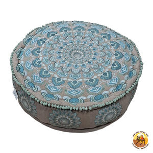 Nouveau design Pouf indien tendance Coussin Pouf brodé à la main et personnalisable Pouf de sol brodé à la main - Product Image 3