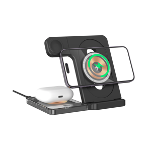 Cargador inalámbrico plegable magnético 4 en 1, cargador de cubo de carga rápida de 15W para iPhone <span class=keywords><strong>15</strong></span> Pro Max con luz nocturna Led personalizada - Product Image 5