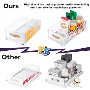 למשוך את הארון מארגן חובה כבד שקופית את המדפים המזווה ארון רשת עם ידית - Product Image 5