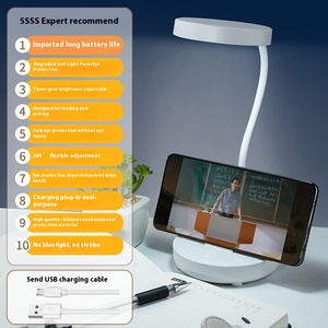 OEM/ODM Hot Bán Dual-Mục Đích Sinh Viên Ký Túc Xá Phòng Ngủ Nhựa Cơ Thể Pin Giường Bên Hoạt Động Bảo Vệ Mắt Đèn Bàn - Product Image 3