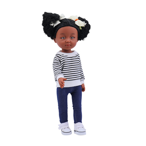 Offre Exceptionnelle : Poupée Bébé <span class=keywords><strong>Reborn</strong></span> Fille Noire Réaliste de 14 Pouces, Jouet de Simulation Doux en PVC, Style Dessin Animé - Product Image 3