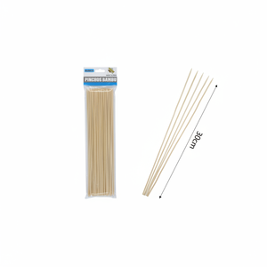 All'ingrosso 30CM spiedini di bambù 100PC Pack sicuro per campeggio all'aperto a forma di pagaia lunga per grigliare e barbecue - Product Image 2