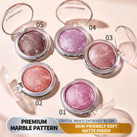 Palette de fards à joues en gros sous marque privée, fini mat éclatant, haute pigmentation, longue tenue, résistant à l'eau, fini naturel, teinte pour les joues