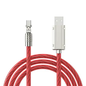Cable de carga LED brillante de tendencia de Amazon cargador rápido 1m/2m/3M 3A LED que fluye tipo C/USB/cable de cargador Mirco