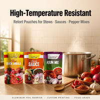 Sachets Doypack pour sauces et plats préparés, résistants à la chaleur et bouillables, pour Ketchup et Curry