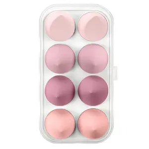 Goedkope Wiggen Ei Ronde Ogo Cosmetische Poederdons Vouwen Blender 4Pc Met Sneeuw Make-Up Spons 6 Pcs Doos