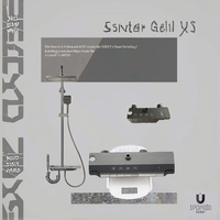 Ensemble de robinets de douche thermostatiques pour piano Combo douche pluie à affichage numérique Lumières d'ambiance à LED Jet souple Mural Hôtels Céramique