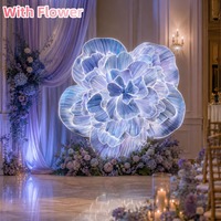 Dekorasi Seni Bunga Peony EVA Raksasa Laris Manis, Bunga Peony Besar Bercahaya LED untuk Tata Letak Lanskap Komersial, Pernikahan, dan Aula Perjamuan
