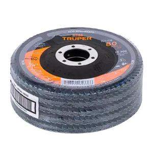 Boîte de 5 disques laminés 4-1/2'', grain 80, centre 7/8'', fibre, TRUPER - Product Image 2