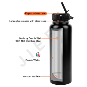 500ml//750ml/1000ml Cheap Promotional Black New Car Nice Wide Mouth Vacuum <b>Pink</b> Stainless Steel Water <b>Bottle</b> With Straw Lid - Product Image 3