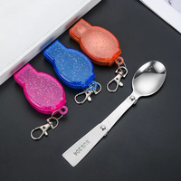 Cuillère pliante portable à triple pli en acier inoxydable 304 avec logo personnalisé pour tasse de voyage Tasse à braiser