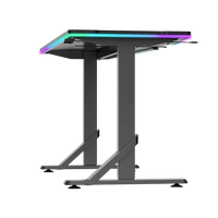 AJUNION Table de joueur à cadre en acier à réglage de la hauteur Bureau de jeu à éclairage RVB à 360 degrés Table de jeu bon marché Bureau d'ordinateur polyvalent