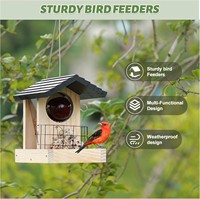 Mangeoire à oiseaux en bois moderne Mangeoire à oiseaux en bois robuste pour attirer les oiseaux sauvages