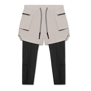 Pantalons de sport pour hommes, légers, taille mi-haute, 2 en 1, vente en gros - Product Image 1
