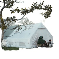 2026 Populaire 12 ㎡   Tente gonflable en coton avec cheminée, tente de camping imperméable