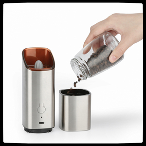 USB Recarregável Elétrica Sal Pimenta Moedor de Alta Qualidade Metal 100ml Capacidade Nova Chegada Uso Doméstico <span class=keywords><strong>Pepper</strong></span> <span class=keywords><strong>Mill</strong></span> Box Packing