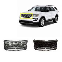 Chrome argent tout noir calandre supérieure pare-chocs grille maille pour Ford Explorer 2016 2017 2018 remplacement