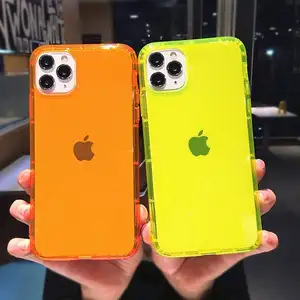 Новый флуоресцентный цветной неоновый чехол для сотового телефона IPhone 11 12 13 pro max, противоударный мягкий чехол из ТПУ для IPhone 7/8 XR XS max