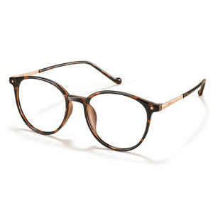 Montures de lunettes rétro écaille de tortue, monture ovale complète, légères, pour femmes, taille 210654, verres PC - Product Image 1