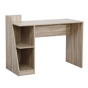 现代木制定制稳定结构家庭办公室电脑桌与书架