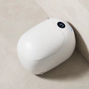 WC intelligent en céramique moderne à poser au sol avec chasse d'eau automatique à capteur de pied, bidet intégré, siphon en S, nouveau <span class=keywords><strong>design</strong></span>, siège chauffant à distance - Product Image 4