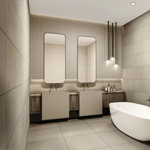 بلاط أرضية بيج 120x6 0 في المطبخ مضاد للانزلاق غير لامع ديكور داخلي للحمام - Product Image 2