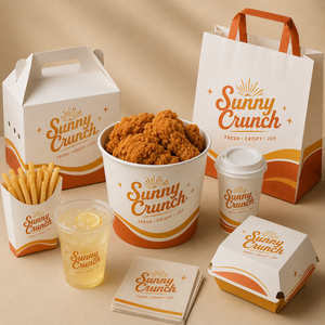 Caja de Papel Desechable Personalizada para Hamburguesas, Caja de Embalaje de Grado Alimenticio para Hamburguesas para Entrega y Comida para Llevar - Product Image 1